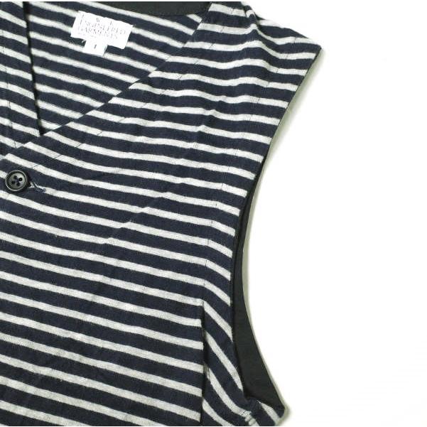 FWK by ENGINEERED GARMENTS エンジニアードガーメンツ コットンジャージーVネックボーダーベスト 1 グレー/ネイビー ジレ g13690 |  | 04
