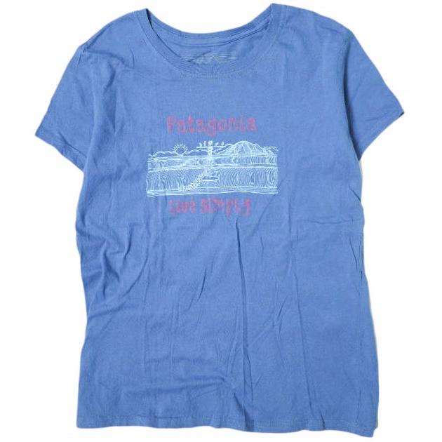 PATAGONIA パタゴニア アメリカ製 ?Organic Cotton Live Simply T-Shirt キッズ プリントTシャツ GIRLS XXL ブルー MADE IN USA g13701 | 