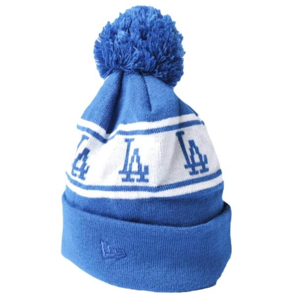 NEW ERA x BEAMS ニューエラ ビームス 別注 Pon Pon Knit Cap LA ドジャーズ ボンボン付き ニットキャップ BLUE MLB ニット帽 ビーニー |  | 01