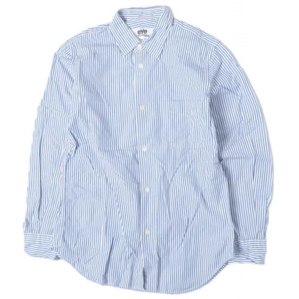 eYe COMME des GARCONS JUNYA WATANABE MAN コムデギャルソン ジュンヤワタナベマン 日本製 14AW ストライプシャツ WN-B905 XS BLUE | 