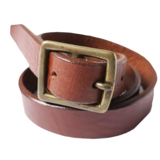 BEAMS BOY ビームスボーイ 25mm WASH BELT レザーナローベルト 13-52-0022-352 S(29) D.BROWN g13755 | 