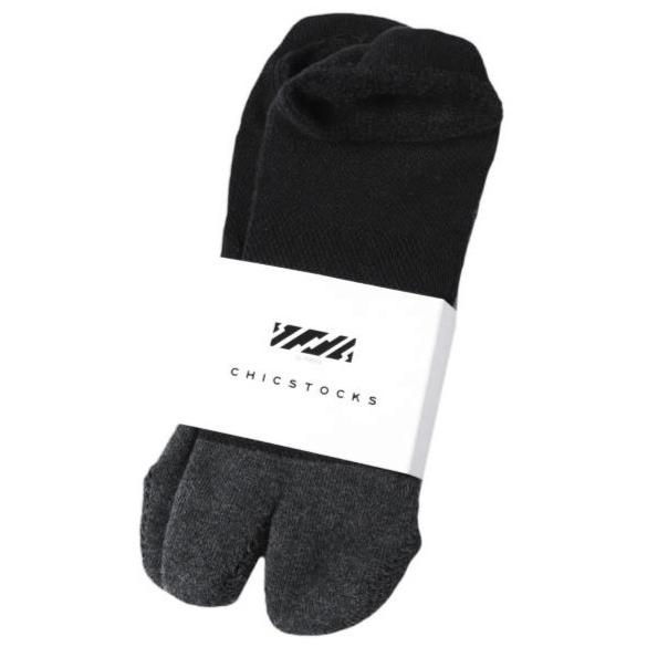 新品 is-ness x CHICSTOCKS イズネス シックストックス 別注 メンズ 足袋 くるぶしソックス BLACK/CHARCOAL GRAY ONE SIZE バイカラー 靴下 | 