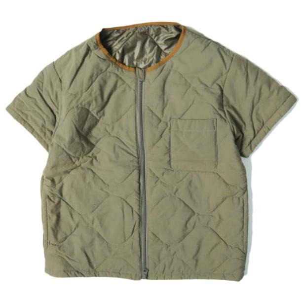 Sanca x BEAMS BOY サンカ ビームスボーイ 別注 日本製 ナイロンキルト ショートスリーブジャケット S15FVT04BOY OLIVE 半袖 キルティング | 