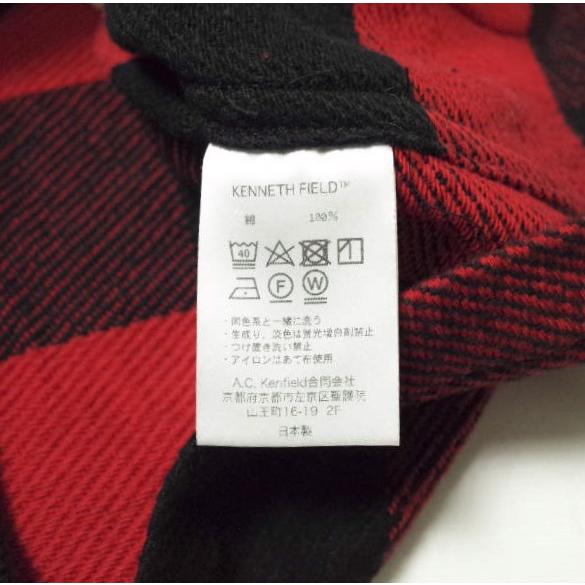 KENNETH FIELD ケネスフィールド 日本製 EZ-JAC III BLOCK CHECK ブロックチェック ノーカラーシャツジャケット XS レッド 長袖 g13764 |  | 06