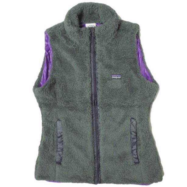 PATAGONIA パタゴニア 2010年製 W'S LOS LOBOS VEST ロス・ロボス・ベスト 25205 S FGE グレー/パープル リバーシブル ボアフリース g13831 | 
