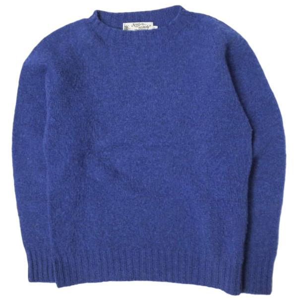 NOR' EASTERLY ノアイースターリー スコットランド製 SHAGGY DOG CREW NECK SWEATER シャギードッグクルーネックニット 34 ブルー g13843 | 