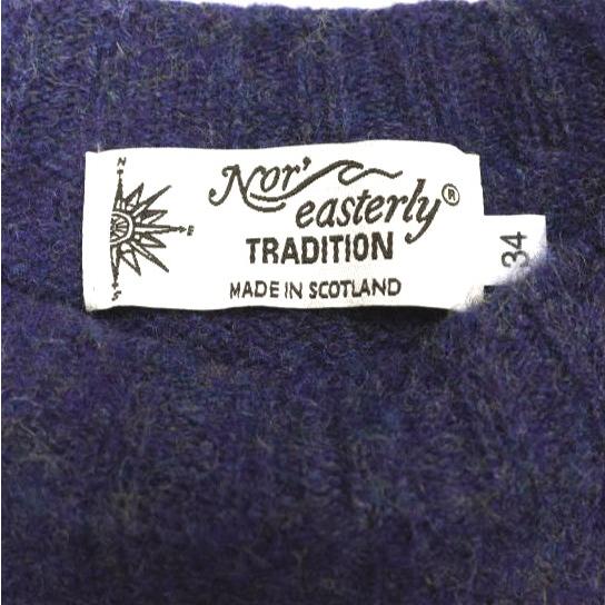 NOR' EASTERLY ノアイースターリー スコットランド製 SHAGGY DOG CREW NECK SWEATER シャギードッグクルーネックニット 34 パープル |  | 02
