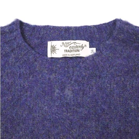 NOR' EASTERLY ノアイースターリー スコットランド製 SHAGGY DOG CREW NECK SWEATER シャギードッグクルーネックニット 34 パープル |  | 03