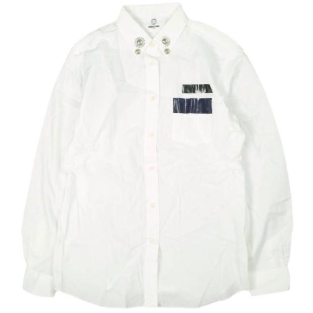 TOGA Odds＆Ends トーガ オッズアンドエンズ METAL L/S SHIRT メタルパーツロングスリーブシャツ OE52-FJ007 1 WHITE 長袖 リメイク g13849 | 