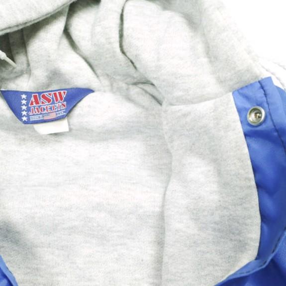 ASW JACKETS x BEAMS BOY アメリカンスピリットウェア 別注 Hooded Award Jacket スウェットドッキング ナイロンスタジャン BLUE |  | 04