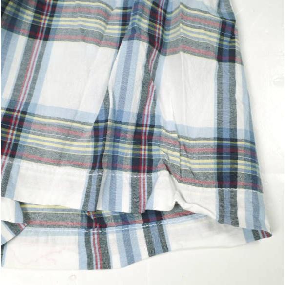 FWK by ENGINEERED GARMENTS エンジニアードガーメンツ Tuck Skirt Cotton Plaid チェックタックスカート １ WHITE/BLUE ボタン フレア |  | 06