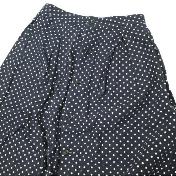 FWK by ENGINEERED GARMENTS エンジニアードガーメンツ Tuck Skirt - Printed Polka Dot ポルカドットタックスカート １ NAVY ボタン |  | 03