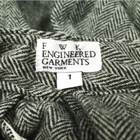 FWK by ENGINEERED GARMENTS エンジニアードガーメンツ Tuck Skirt - Wool HB ウールヘリンボーンタックスカート １ GRAY ボタン フレア |  | 02