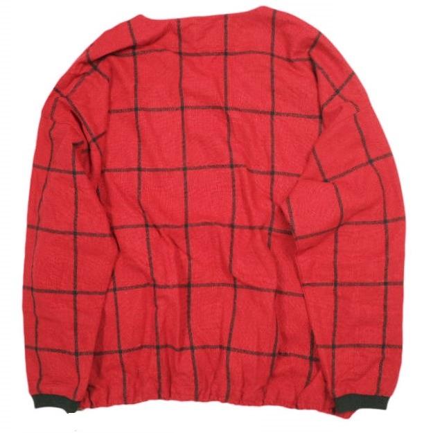 rdv o globe ランデヴーオーグローブ ウィンドウペン オーバーサイズウールスモック 142SH005 3 RED 長袖 チェック プルオーバー シャツ |  | 01