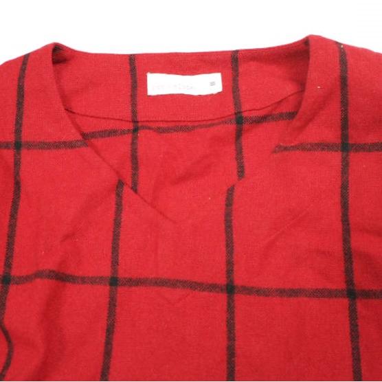 rdv o globe ランデヴーオーグローブ ウィンドウペン オーバーサイズウールスモック 142SH005 3 RED 長袖 チェック プルオーバー シャツ |  | 03