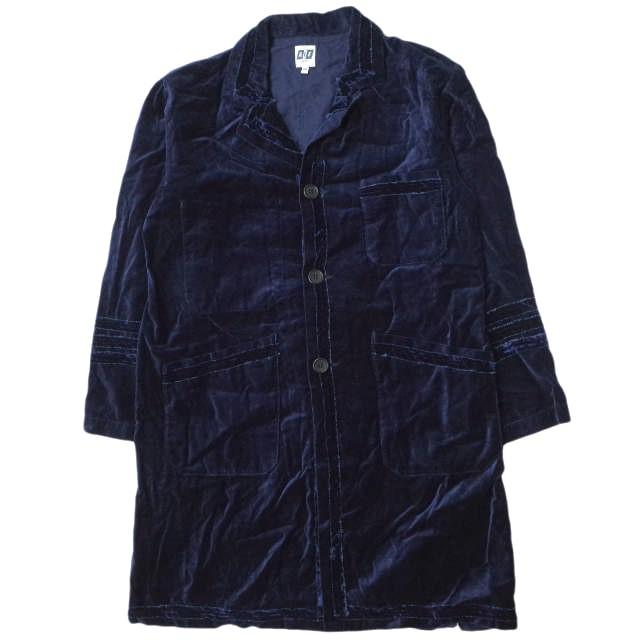 AiE エーアイイー アメリカ製 Shop Coat Cotton Velveteen ベロアショップコート XS ネイビー チェスターコート アウター g13884 | 