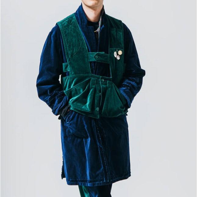 AiE エーアイイー アメリカ製 Shop Coat Cotton Velveteen ベロアショップコート XS ネイビー チェスターコート アウター g13884 |  | 02
