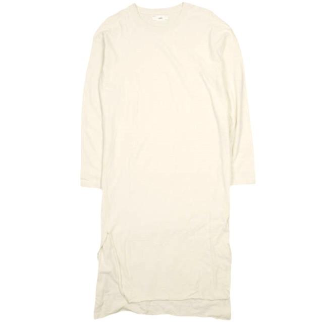 unfil アンフィル raw silk jersey long-sleeve T-shirt dress ローシルクジャージーロングスリーブTシャツドレス OEFL-UW114 1 IVORY | 