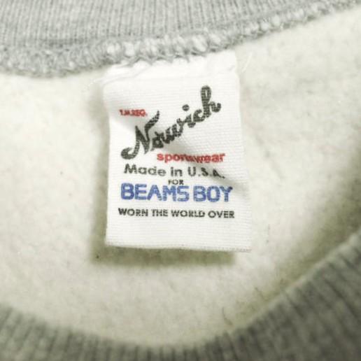 Norwich Sportswear x BEAMS BOY ノーウィッチスポーツウェア ビームスボーイ アメリカ製 裏起毛 リバースウィーブ スウェット 0 グレー |  | 02