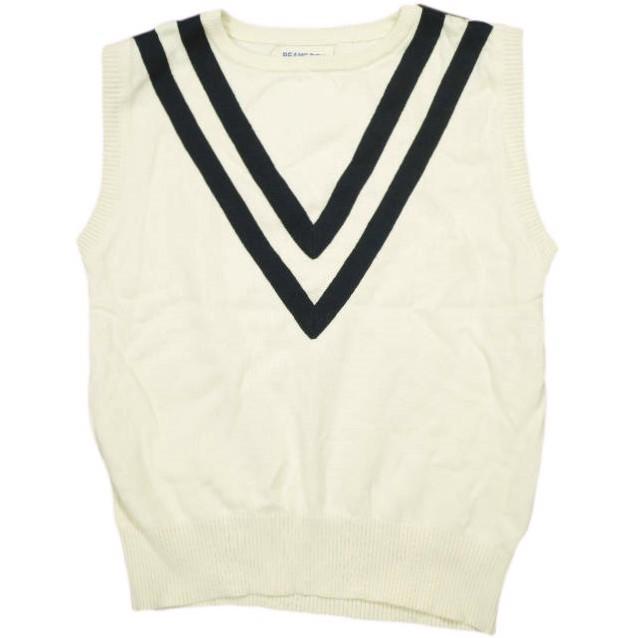 BEAMS BOY ビームスボーイ Vラインクルーベスト 13-05-0083-654 ONE SIZE Natural ジレ ノースリーブ ニット トップス g13925 | 