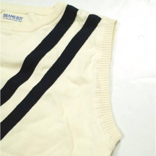 BEAMS BOY ビームスボーイ Vラインクルーベスト 13-05-0083-654 ONE SIZE Natural ジレ ノースリーブ ニット トップス g13925 |  | 04
