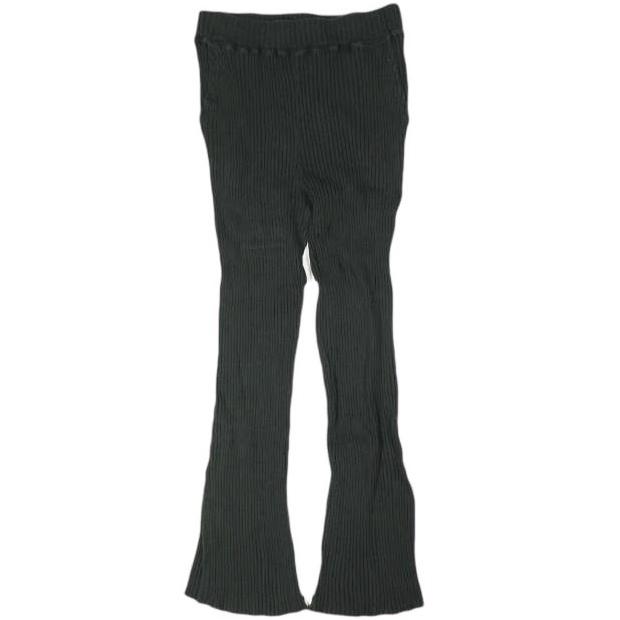 Ray BEAMS レイビームス リブサイドスリットパンツ 63-23-0285-101 0 BLACK ニット コットン イージー ボトムス g13928 | 