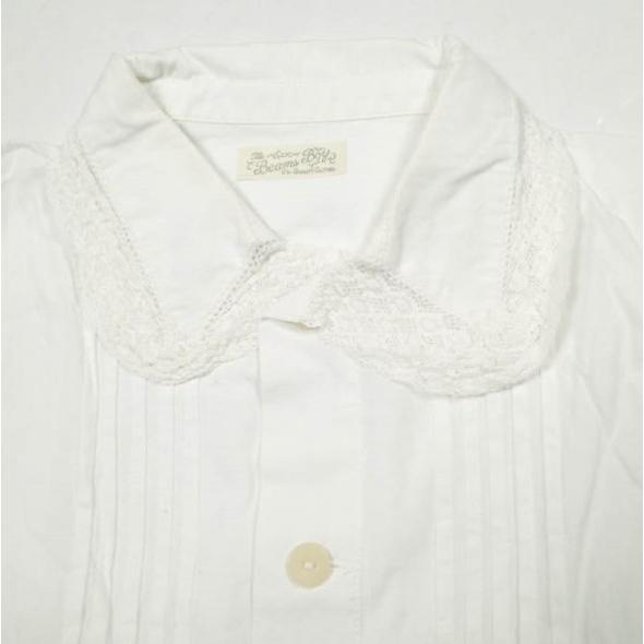 BEAMS BOY ビームスボーイ ラウンドカラーレースブラウス O.BRD丸襟Pタックレース 13-11-0037-867 ONE SIZE WHITE 長袖 プリーツ シャツ |  | 03