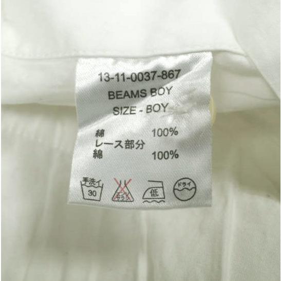 BEAMS BOY ビームスボーイ ラウンドカラーレースブラウス O.BRD丸襟Pタックレース 13-11-0037-867 ONE SIZE WHITE 長袖 プリーツ シャツ |  | 07