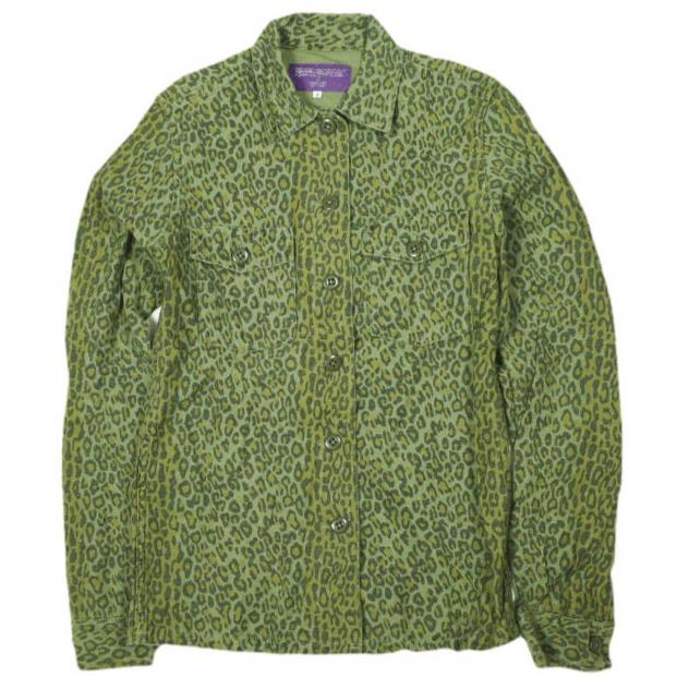 NEPENTHES ネペンテス 日本製 アニマル柄CPOシャツ 2 OLIVE 長袖 レオパード シャツジャケット トップス g13978 | 