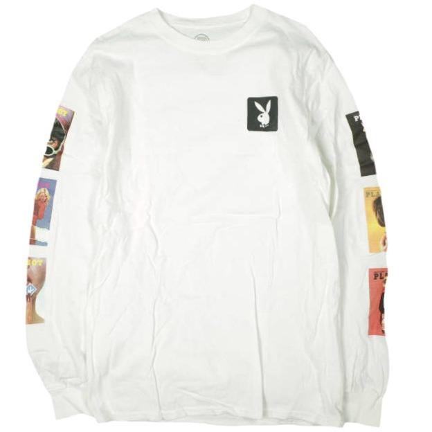 GOOD WORTH ＆ CO. x PLAYBOY グッドワース プレイボーイ 別注 PRINT L/S TEE 袖プリントロングスリーブTシャツ S WHITE 長袖 トップス | 