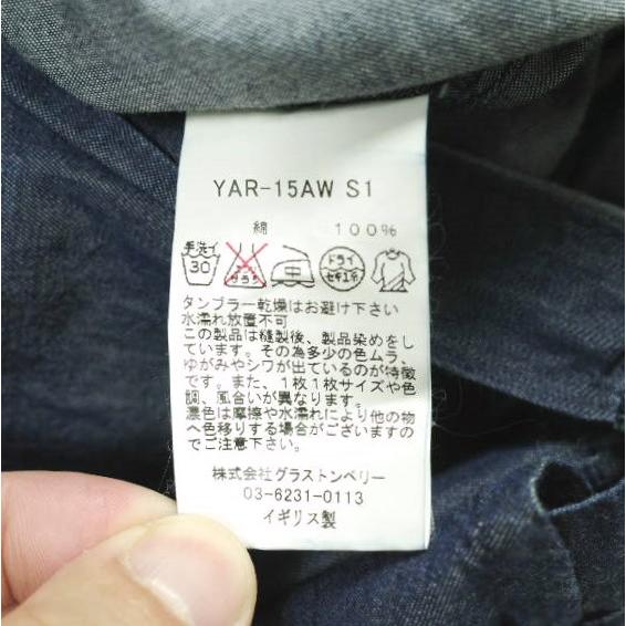 Yarmo ヤーモ イギリス製 BAND COLLAR SHIRTS ダンガリーバンドカラーシャツ YAR-15AW S1 S Indigo 長袖 トップス g13996 |  | 06