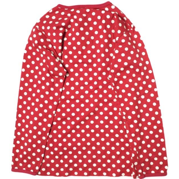 marimekko マリメッコ フィンランド製 ポルカドットヘンリーネックカットソー 52631-18363 150 レッド 長袖 ロングスリーブTシャツ g14002 |  | 01