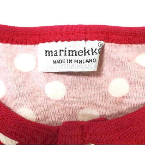 marimekko マリメッコ フィンランド製 ポルカドットヘンリーネックカットソー 52631-18363 150 レッド 長袖 ロングスリーブTシャツ g14002 |  | 02