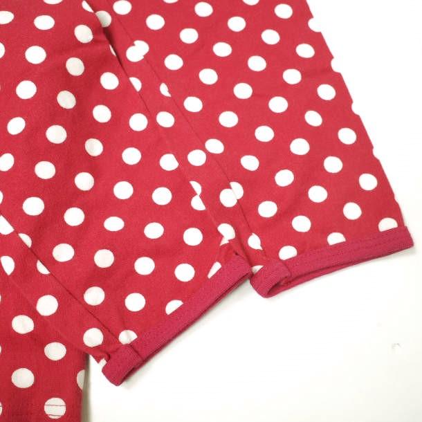 marimekko マリメッコ フィンランド製 ポルカドットヘンリーネックカットソー 52631-18363 150 レッド 長袖 ロングスリーブTシャツ g14002 |  | 04