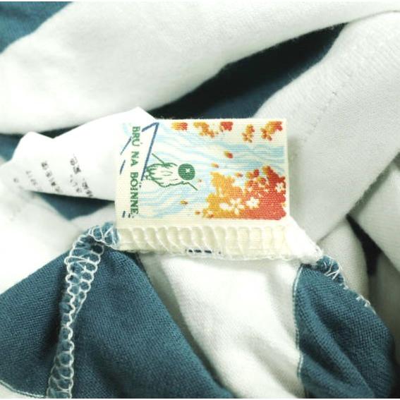 BRU NA BOINNE ブルーナボイン 日本製 モックネックワイドボーダーロングスリーブTシャツ No.8198 M Green/White 長袖 トップス g14008 |  | 05