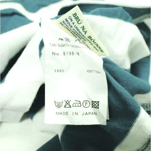 BRU NA BOINNE ブルーナボイン 日本製 モックネックワイドボーダーロングスリーブTシャツ No.8198 M Green/White 長袖 トップス g14008 |  | 06
