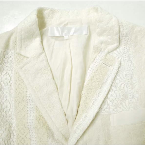 tao COMME des GARCONS タオ コムデギャルソン 22SS レースMIX ニードル加工ベスト TI-V002 M ホワイト ジャケット 定価132,000円 g14121 |  | 03