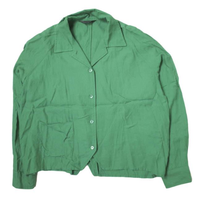 UNUSED アンユーズド 20SS 日本製 コットンレーヨン オープンカラーシャツ US1746 M グリーン 長袖 開襟 トップス g14187 | 