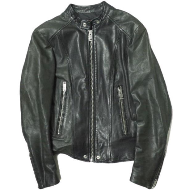 DIESEL ディーゼル TIMELESS COLLECTION シングルライダーズジャケット JKWOKA0102 M ブラック 革ジャン ラムレザー アウター g14477 | 