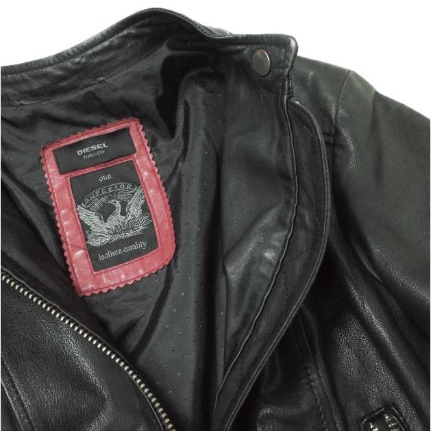 DIESEL ディーゼル TIMELESS COLLECTION シングルライダーズジャケット JKWOKA0102 M ブラック 革ジャン ラムレザー アウター g14477 |  | 06