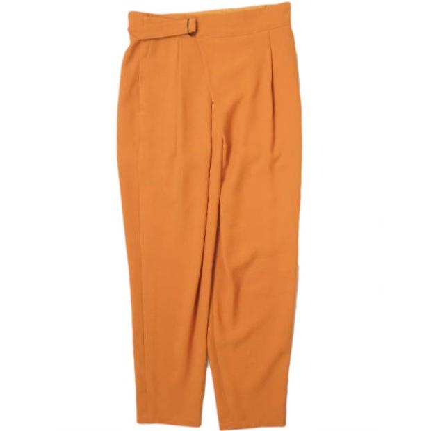 FORMO フォルモ 日本製 Wrap Stretch Pants ラップストレッチパンツ 2 オレンジ 1タック テーパード ボトムス g14488 | 