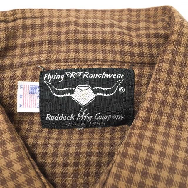 Flying R Ranchwear アメリカ製 チェックウエスタンシャツ ブラウン Ruddock Mfg Company 長袖 ...