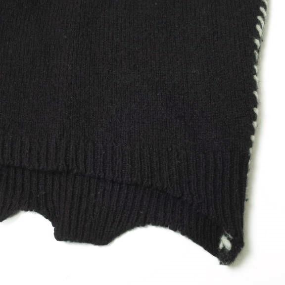 SAINT MICHAEL x VLONE セントマイケル ヴィーロン 22AW BONE KNIT ダメージ加工 ボーンニット SM-A22-0000-094 XL BLACK Mxxxxxx g14579 |  | 05