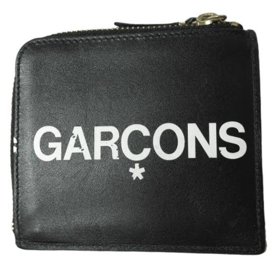Wallet COMME des GARCONS ウォレット コムデギャルソン HUGE LOGO L L字 ジップウォレット BLACK ロゴ 財布 g14598 | 