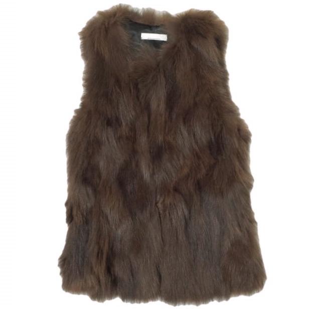 JEANPAUL KNOTT ジャンポールノット ベルギー製 フォックスファーベスト 0 ブラウン ジレ リアルファー トップス g14659 | 