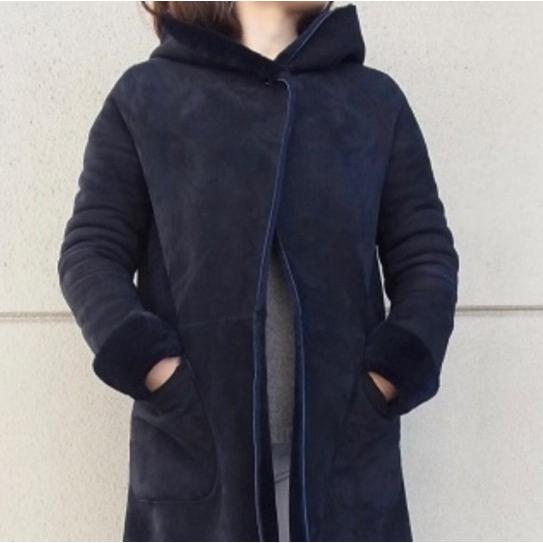 UNKNOWN アンノウン イギリス製 フーデッドムートンコート ?32-08-25-08192 Free ネイビー 羊革 シープ アウター g14674 |  | 08