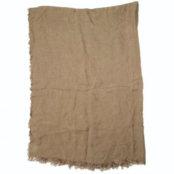 ASAUCE MELER アソースメレ 日本製 ベルギーリネン フリンジストール ブラウン 大判サイズ g14684 |  | 01