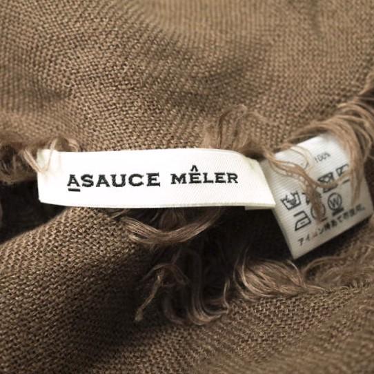 ASAUCE MELER アソースメレ 日本製 ベルギーリネン フリンジストール ブラウン 大判サイズ g14684 |  | 04