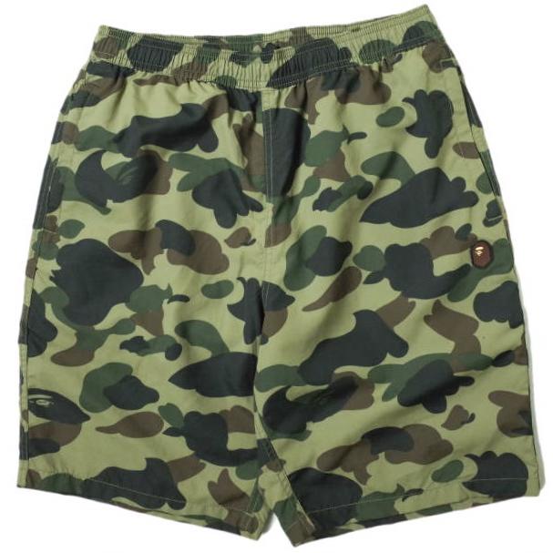 A BATHING APE ア ベイシング エイプ 1ST CAMO BEACH PANTS カモフラージュベンチパンツ 001SPF301002X M グリーン BAPE ショーツ g14695 | 
