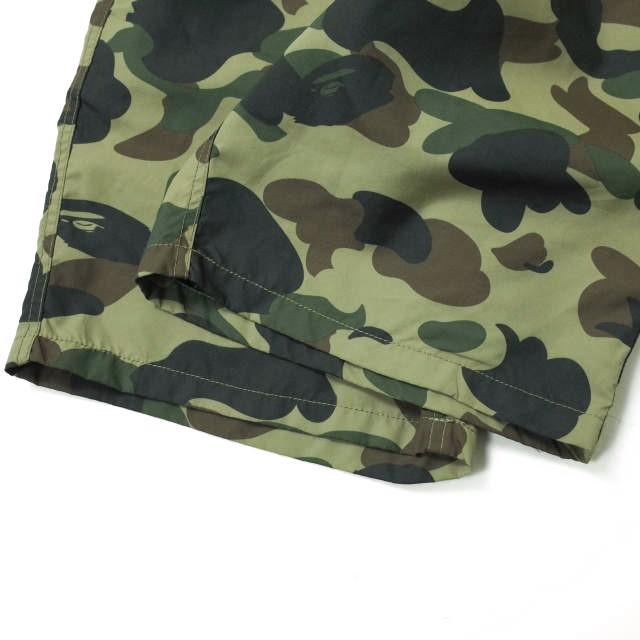 A BATHING APE ア ベイシング エイプ 1ST CAMO BEACH PANTS カモフラージュベンチパンツ 001SPF301002X M グリーン BAPE ショーツ g14695 |  | 05